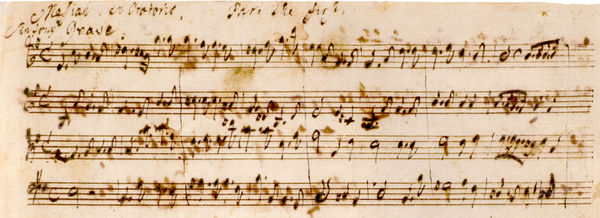 Opening bars of Messiah in Handel's autograph (British Library).